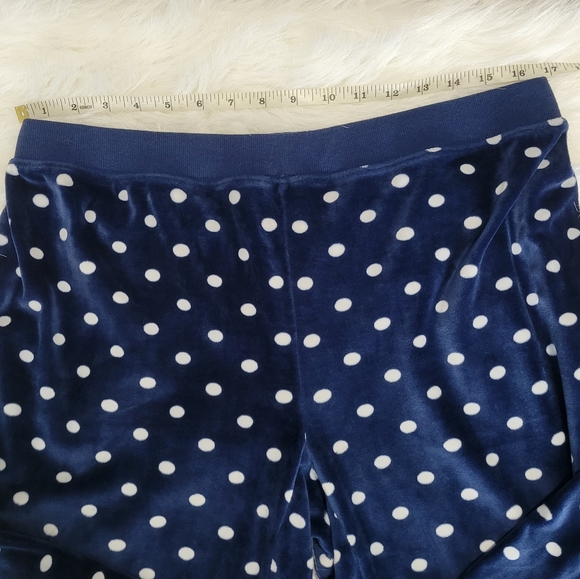 Jenni Intimates Polka Dot Velour Lounge Wear Set Hoodie & Pant Set L EUC Navy - Picture 13 of 16